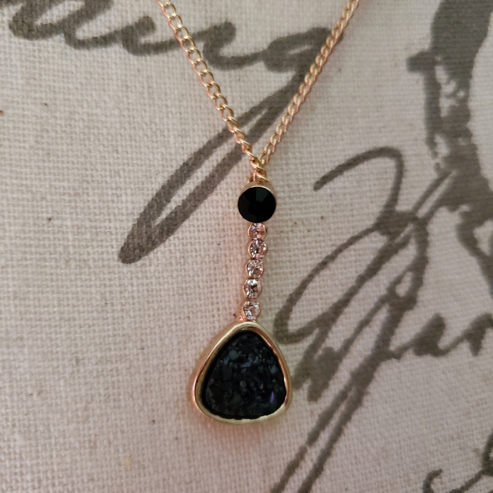 Two teired Druzzle style real stone type necklace
